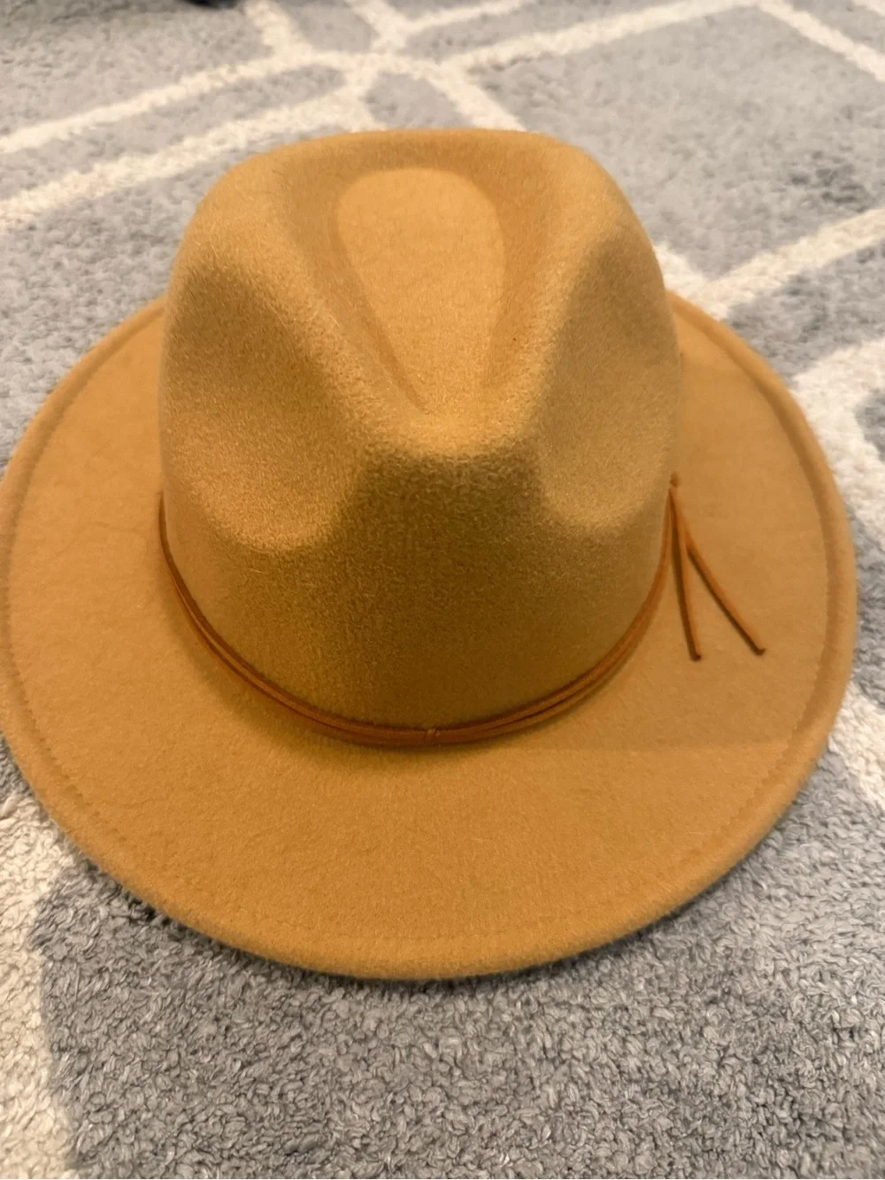 Kids Felt Wide-Brim Hat in Camel